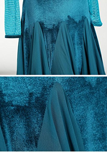 Mujer Terciopelo Disfraces de Falda de Danza Moderna Mangas largas V-Cuello Vestidos de Competición Waltz Gran oscilación Mujer Terciopelo Disfraces de Falda de Danza Moderna Mangas largas V-Cuello Vestidos de Competición Waltz Gran oscilación