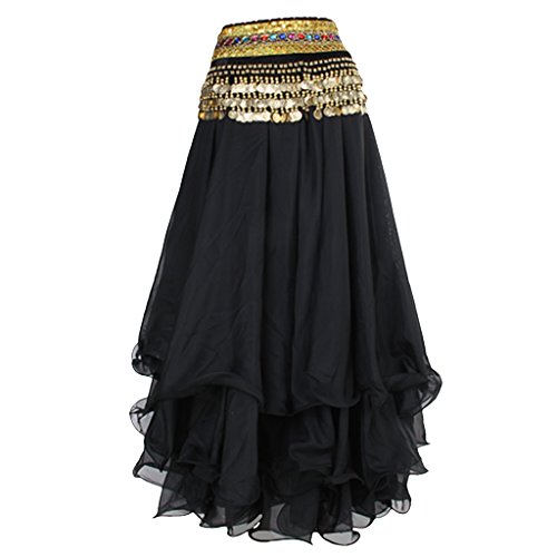 Mujer Vientre Danza Danza Vestido Traje Ropa Circulo Completo Para Disfraz -Gasa