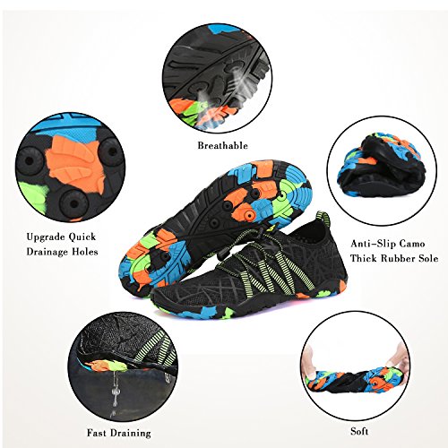 Mujer Zapatos de Agua para Hombre Surf Escarpines Playa Natación Respirable Antideslizante Playa Natación Aire Libre Negro 37 Mujer Zapatos de Agua para Hombre Surf Escarpines Playa Natación Respirable Antideslizante Playa Natación Aire Libre Negro 37