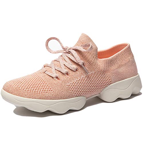 Mujer Zapatos de Baile Zapatillas de Baile Modernos Zapatos Deportivos Gym Cómodas y Transpirables Rosado 42