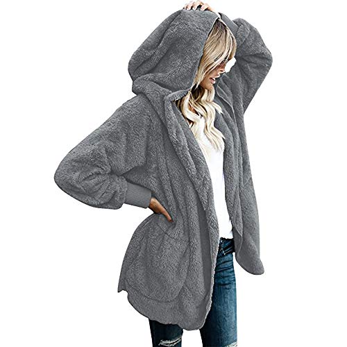 Mujeres Abrigo con Capucha de Abrigo Largo Manga Larga Chaqueta Sudaderas Parka Outwear Casual Cárdigan Capa Hoodie de Lana riou Mujeres Abrigo con Capucha de Abrigo Largo Manga Larga Chaqueta Sudaderas Parka Outwear Casual Cárdigan Capa Hoodie de Lana riou