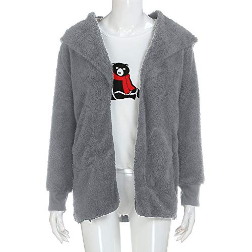 Mujeres Abrigo con Capucha de Abrigo Largo Manga Larga Chaqueta Sudaderas Parka Outwear Casual Cárdigan Capa Hoodie de Lana riou