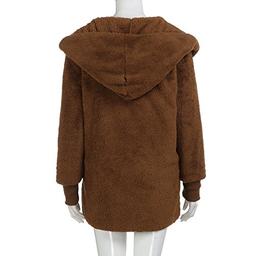 Mujeres Abrigo con Capucha de Abrigo Largo Manga Larga Chaqueta Sudaderas Parka Outwear Casual Cárdigan Capa Hoodie de Lana riou