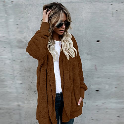 Mujeres Abrigo con Capucha de Abrigo Largo Manga Larga Chaqueta Sudaderas Parka Outwear Casual Cárdigan Capa Hoodie de Lana riou