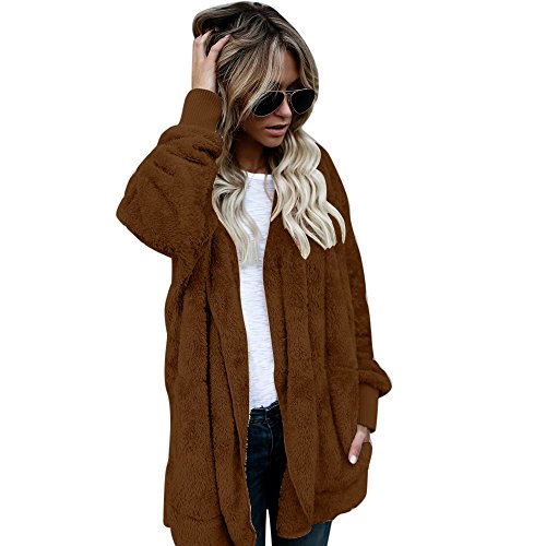 Mujeres Abrigo con Capucha de Abrigo Largo Manga Larga Chaqueta Sudaderas Parka Outwear Casual Cárdigan Capa Hoodie de Lana riou