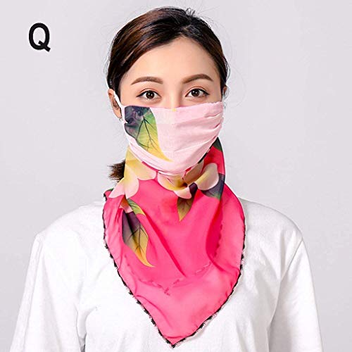 Mujeres Bandana Sin Costuras Para El Cuello, Polainas Para La Cabeza, Protector Facial Pañuelo Pañuelo Paño Mascarilla A Prueba De Polvo Protección UV Transpirable Tela De Gasa De Verano (Q)