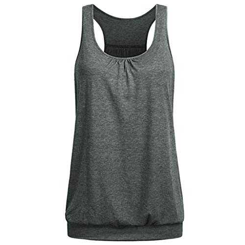 Mujeres Camiseta Tirantes Deportiva, Blusa Tallas Grandes Camisa Tops sin Mangas Camiseta Basicas Gimnasio Gym Running Fitness Camiseta Gris XL Mujeres Camiseta Tirantes Deportiva, Blusa Tallas Grandes Camisa Tops sin Mangas Camiseta Basicas Gimnasio Gym Running Fitness Camiseta Gris XL