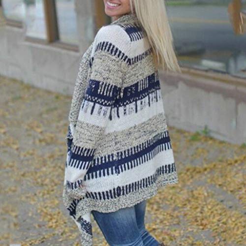 Mujeres Casual Patchwork asimetría Dobladillo Suelto Cardigan Largo Cárdigans con Estampado Rayas Suelta Capucha Tops Ropa Chal Talla Grande riou Mujeres Casual Patchwork asimetría Dobladillo Suelto Cardigan Largo Cárdigans con Estampado Rayas Suelta Capucha Tops Ropa Chal Talla Grande riou