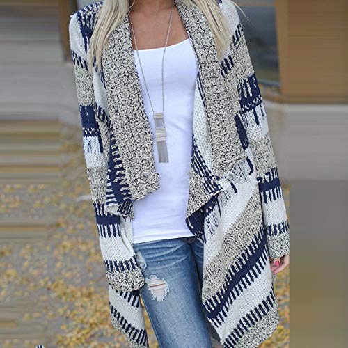 Mujeres Casual Patchwork asimetría Dobladillo Suelto Cardigan Largo Cárdigans con Estampado Rayas Suelta Capucha Tops Ropa Chal Talla Grande riou Mujeres Casual Patchwork asimetría Dobladillo Suelto Cardigan Largo Cárdigans con Estampado Rayas Suelta Capucha Tops Ropa Chal Talla Grande riou