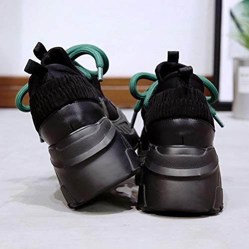 Mujeres Clunky Zapatillas Primavera Otoño Zapatos Atléticos Plataforma Al Aire Libre Casual Deportes Gimnasio Zapatos Cordones hasta Chunky Entrenadores Zapatos