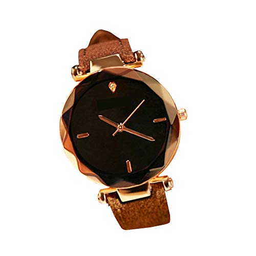 Mujeres Reloj analógico de Cuarzo Relojes de Pulsera Movimiento con PU Brazalete del Diamante Artificial Ajustable clásico Impermeable Dial 1pc café Brazalete