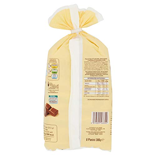 Mulino Bianco Merendine Pane + Chocolate con leche, Snack dulce para la merienda, sin aceite de palma, 300 g