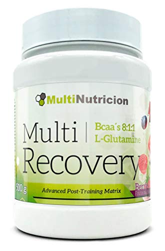 Multi Recovery 8:1:1 - Recuperador Muscular En Polvo A Base De Aminoácidos y Glutamina, Sabor A Bayas (500 gr)