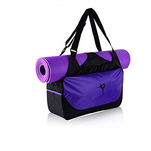 Multifuncionales Ropa de Yoga Yoga Bolsa Mochila de Hombro Bolsa a Prueba de Agua Yoga Mat Caso Pilates Mat Portadores Gimnasio Sport Bolsa (Color : Purple)