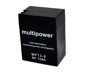 Multipower Blei-Gel Blei Akku MP13-6 13Ah/13000mAh 6V Bleiakku / Vlies