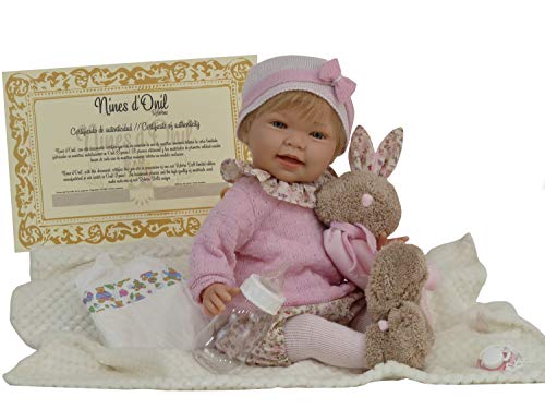Muñeca Tita Reborn con accesorios, preciosa muñeca con un peso aproximado de 1,5kg y con cuerpo articulado. Incluye pañal, chupete con cadena, manta y biberón Muñeca Tita Reborn con accesorios, preciosa muñeca con un peso aproximado de 1,5kg y con cuerpo articulado. Incluye pañal, chupete con cadena, manta y biberón