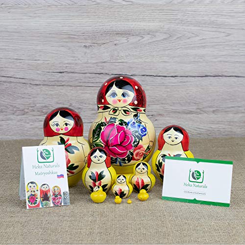 Muñecas Rusas Redondeadas, 10 Matrioskas de Estilo Rojo Redondeado | Muñeca Babushka de Madera Hecha a Mano en Rusia | Semiónov Rojo Redondeado, 10 Piezas, 16 cm Muñecas Rusas Redondeadas, 10 Matrioskas de Estilo Rojo Redondeado | Muñeca Babushka de Madera Hecha a Mano en Rusia | Semiónov Rojo Redondeado, 10 Piezas, 16 cm