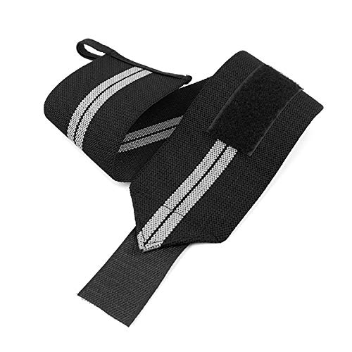 Muñequeras con agarraderas para pulgar - Se adapta tanto a hombres y mujeres, 18 pulgadas par de fitness, levantamiento de potencia, culturismo, muñeca apoyo para entrenamiento de peso, Gris Muñequeras con agarraderas para pulgar - Se adapta tanto a hombres y mujeres, 18 pulgadas par de fitness, levantamiento de potencia, culturismo, muñeca apoyo para entrenamiento de peso, Gris