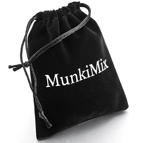 MunkiMix Acero Inoxidable Colgante Collar El Tono De Plata Boxeo Guantes Hombre,Cadena 58cm