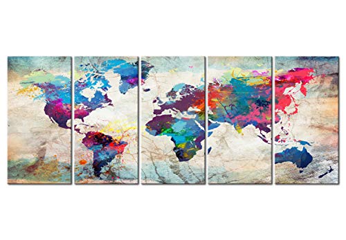 murando Cuadro Mapamundi 200x80 cm Impresión de 5 Piezas Material Tejido no Tejido Impresión Artística Imagen Gráfica Decoracion de Pared Mapa del Mundo Continente k-A-0179-b-n murando Cuadro Mapamundi 200x80 cm Impresión de 5 Piezas Material Tejido no Tejido Impresión Artística Imagen Gráfica Decoracion de Pared Mapa del Mundo Continente k-A-0179-b-n