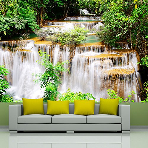 murando Fotomurales 350x256 cm XXL Papel pintado tejido no tejido Decoración de Pared decorativos Murales moderna de Diseno Fotográfico cascada naturaleza 10110903-46