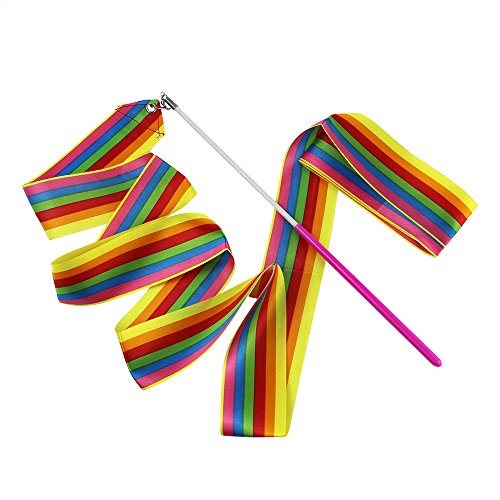 MUROAD 10 Piezas 2 M de Largo Gimnasias Rítmicas Intenso Cinta con una da Vueltas Dance Porra Vara para Niños Bailarinas de Danza Colores Surtidos (Arco Iris Colores) MUROAD 10 Piezas 2 M de Largo Gimnasias Rítmicas Intenso Cinta con una da Vueltas Dance Porra Vara para Niños Bailarinas de Danza Colores Surtidos (Arco Iris Colores)