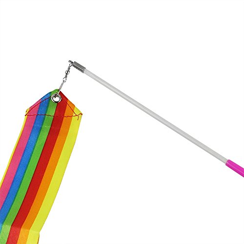 MUROAD 10 Piezas 2 M de Largo Gimnasias Rítmicas Intenso Cinta con una da Vueltas Dance Porra Vara para Niños Bailarinas de Danza Colores Surtidos (Arco Iris Colores) MUROAD 10 Piezas 2 M de Largo Gimnasias Rítmicas Intenso Cinta con una da Vueltas Dance Porra Vara para Niños Bailarinas de Danza Colores Surtidos (Arco Iris Colores)