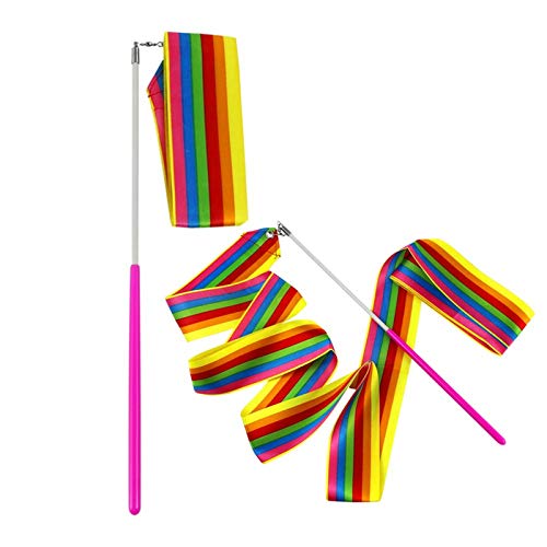 MUROAD 10 Piezas 2 M de Largo Gimnasias Rítmicas Intenso Cinta con una da Vueltas Dance Porra Vara para Niños Bailarinas de Danza Colores Surtidos (Arco Iris Colores) MUROAD 10 Piezas 2 M de Largo Gimnasias Rítmicas Intenso Cinta con una da Vueltas Dance Porra Vara para Niños Bailarinas de Danza Colores Surtidos (Arco Iris Colores)