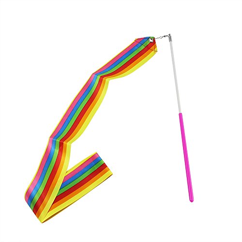 MUROAD 4 Piezas 2 M de Largo Gimnasias Rítmicas Intenso Cinta con una da Vueltas Dance Porra Vara para Niños Bailarinas de Danza Colores Surtidos (Arco Iris y de Llama Colores) MUROAD 4 Piezas 2 M de Largo Gimnasias Rítmicas Intenso Cinta con una da Vueltas Dance Porra Vara para Niños Bailarinas de Danza Colores Surtidos (Arco Iris y de Llama Colores)