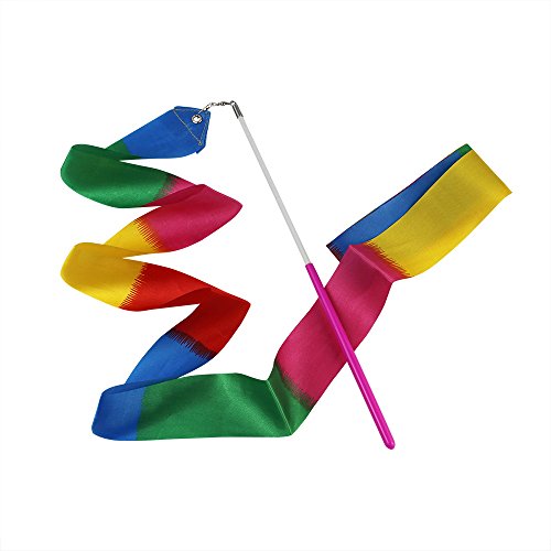 MUROAD 4 Piezas 2 M de Largo Gimnasias Rítmicas Intenso Cinta con una da Vueltas Dance Porra Vara para Niños Bailarinas de Danza Colores Surtidos (Arco Iris y de Llama Colores) MUROAD 4 Piezas 2 M de Largo Gimnasias Rítmicas Intenso Cinta con una da Vueltas Dance Porra Vara para Niños Bailarinas de Danza Colores Surtidos (Arco Iris y de Llama Colores)