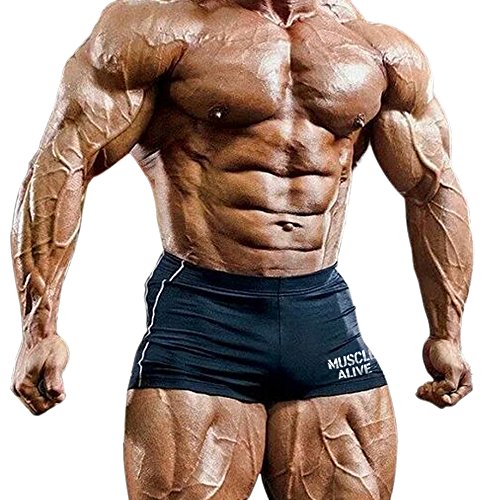 Muscle Alive Hombre Gimnasia Apretado Entrepierna 12 Culturismo Pantalones Cortos de poliéster y Lycra Muscle Alive Hombre Gimnasia Apretado Entrepierna 12 Culturismo Pantalones Cortos de poliéster y Lycra