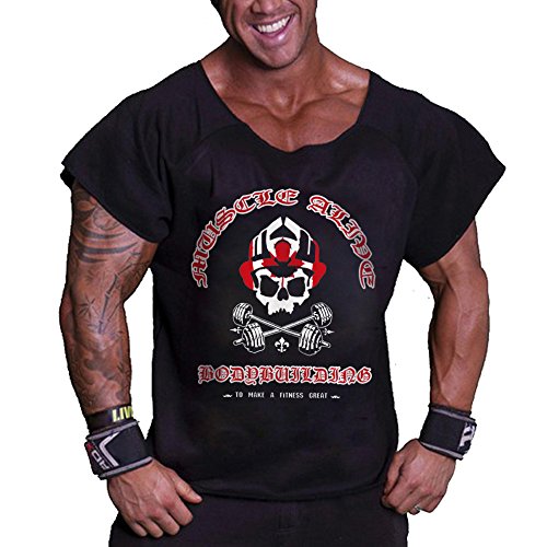 Muscle Alive Hombres Culturismo Entrenamiento Superior de Trapo de algodón Terry Muscle Alive Hombres Culturismo Entrenamiento Superior de Trapo de algodón Terry