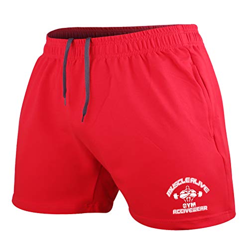 Muscle Alive Hombres Culturismo Gimnasio Rutina de Ejercicio Pantalones Cortos Terry Algodón Muscle Alive Hombres Culturismo Gimnasio Rutina de Ejercicio Pantalones Cortos Terry Algodón
