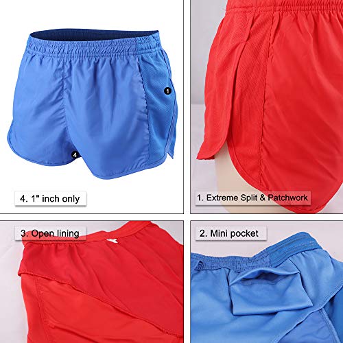 Muscle Alive Hombres Deportes Running 1" Élite División Corriendo Pantalones Cortos con Lado Malla Panel Rápido Seco Shorts