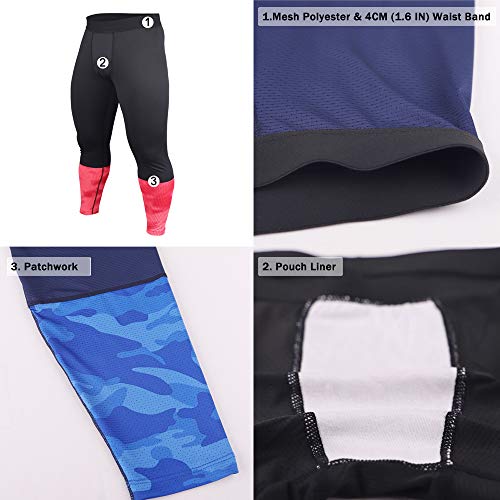 Muscle Alive Hombres Gimnasio Culturismo Compresión Leggins Medias Rutina de Ejercicio Aptitud Pantalones Capa Base Fresco y seco