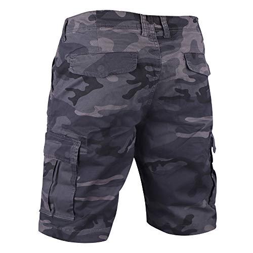 Muscle Alive Hombres Shorts Cargo Cámping Excursionismo Camuflaje Vendimia 100% algodón Pantalones Cortos