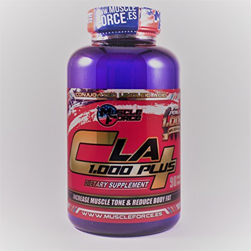 Muscle Force Superquemador de Grasa para preentrenamiento CLA 1000 Plus (acelera el metabolismo) 90 cápsulas