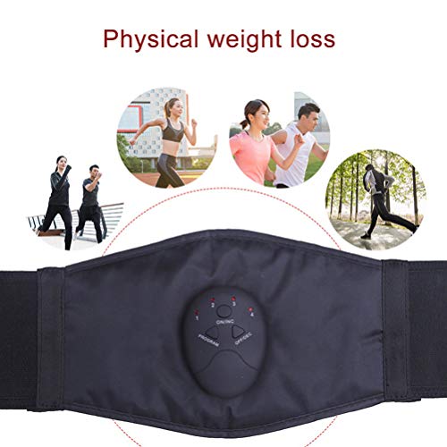 Músculos Abdominales Cinturón EMS Entrenador Abdominal para Bajar De Peso Suelto, Masajeador Vibratorio con Cinturón Adelgazante Eléctrico 6 Modos, Cinturón Abdominal Body Shaper (On)