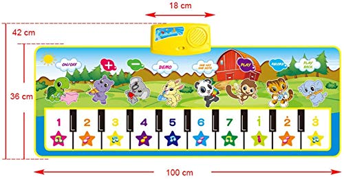 MUSICALES MUSICALES, MÚSICA PIANO TECLADO Piso de baile Estera de animales Alfombra Manta Touch Playmat Educación temprana para la música Teclado Play Mats Alfombra Musical Electrónica piano infantil