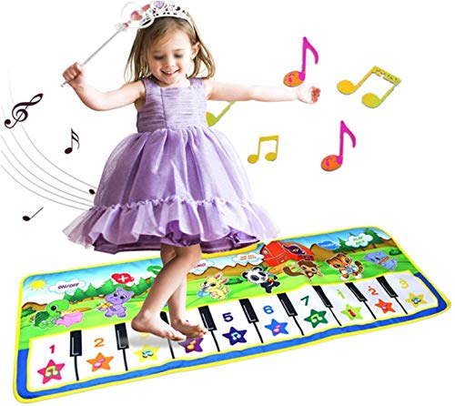 MUSICALES MUSICALES, MÚSICA PIANO TECLADO Piso de baile Estera de animales Alfombra Manta Touch Playmat Educación temprana para la música Teclado Play Mats Alfombra Musical Electrónica piano infantil