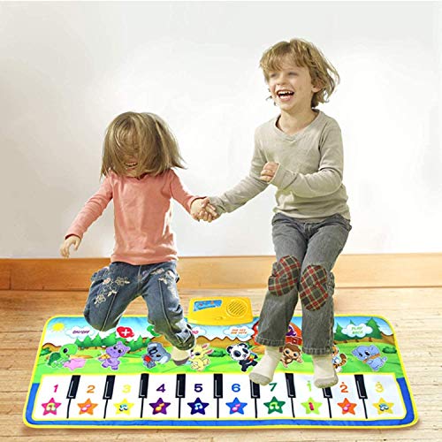 MUSICALES MUSICALES, MÚSICA PIANO TECLADO Piso de baile Estera de animales Alfombra Manta Touch Playmat Educación temprana para la música Teclado Play Mats Alfombra Musical Electrónica piano infantil