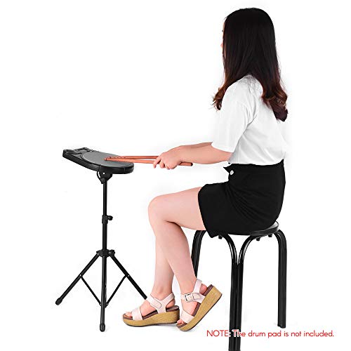 Muslady Drum Pad Soporte Metálico Tornillo de 8 mm Conector 46cm-79cm Altura Ajustable para 8-10 Pulgadas Pad de Práctica de Batería con Bolsa de Transporte