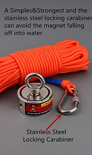 MUTUACTOR Fuertes imanes de pesca combinados con fuerza de tracción de 240kg,de recuperación de N52 imanes de neodimio con cuerda duradera de 20m,potentes imanes para pesca y recuperación magnética MUTUACTOR Fuertes imanes de pesca combinados con fuerza de tracción de 240kg,de recuperación de N52 imanes de neodimio con cuerda duradera de 20m,potentes imanes para pesca y recuperación magnética
