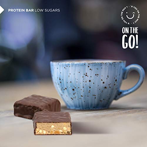 Muv Food For Action - Barras de proteína bajas en azúcar sabor doble chocolate, 12 unidades de 60 g