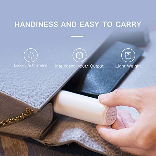 MUYEY Banco de energía, Cargador portátil de 3350mAh, con una Salida de Salida y una Interfaz de Entrada, Paquete de baterías Ultra pequeña Compatible con iPhone, Samsung, Huawei, iPad, etc,Blanco