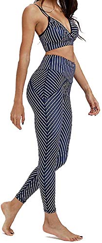 MVNZXL Conjunto de Ropa de Entrenamiento para Mujer, Conjunto de Estampado de Rayas, Mallas de Yoga de 2 Piezas Ajustables, chándal con Sujetador Deportivo MVNZXL Conjunto de Ropa de Entrenamiento para Mujer, Conjunto de Estampado de Rayas, Mallas de Yoga de 2 Piezas Ajustables, chándal con Sujetador Deportivo