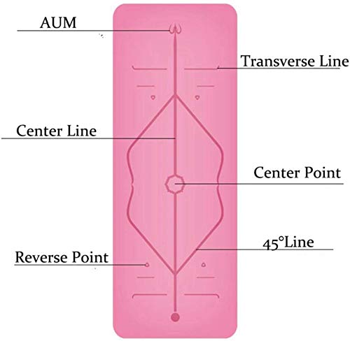 MVNZXL Estera de Yoga para Ejercicio Extra Gruesa de 6 mm, Alfombra Antideslizante con línea de posición, para tapetes de Gimnasia para Principiantes (72 x 24 x 6 mm)