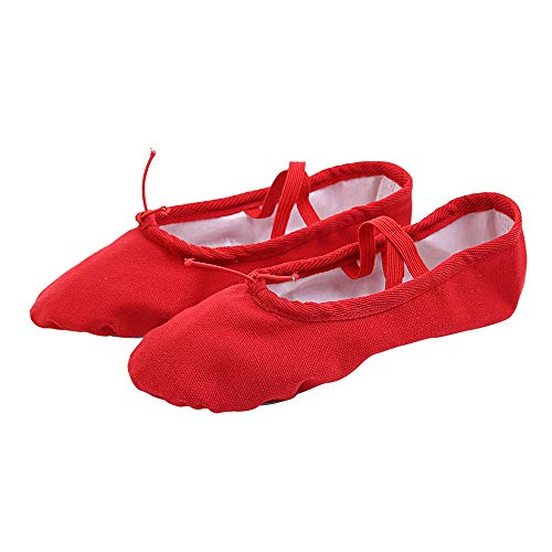 MVPKK Zapatillas de Ballet Mujer Zapatillas De Ballet Canvas Dance Zapatos Split Zapatillas Media Punta de Ballet Suela Partida de Cuero CláSico de Suela Partida para Mujer Y Adulta