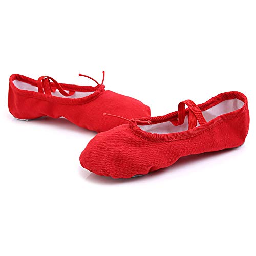 MVPKK Zapatillas de Ballet Mujer Zapatillas De Ballet Canvas Dance Zapatos Split Zapatillas Media Punta de Ballet Suela Partida de Cuero CláSico de Suela Partida para Mujer Y Adulta