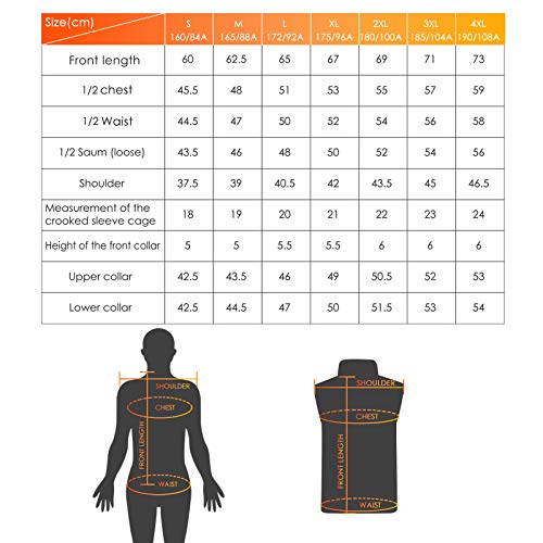 MVPower Chaleco Térmico Electrico para Hombre y Mujer, Chaleco Calefactable de Carga Usb para Cuello, Espalda y Estómago, 3 Niveles de Temperatura, para Actividades al Aire Libre en Invierno